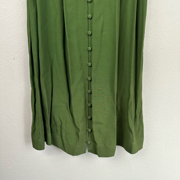 Madewell Heather Button Front Dress Green Medium - Picture 6 of 14